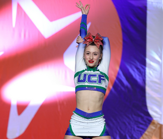 Cheerleader posing