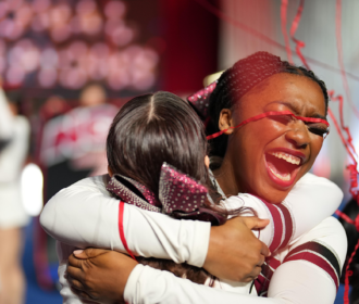 Cheerleaders celebrating