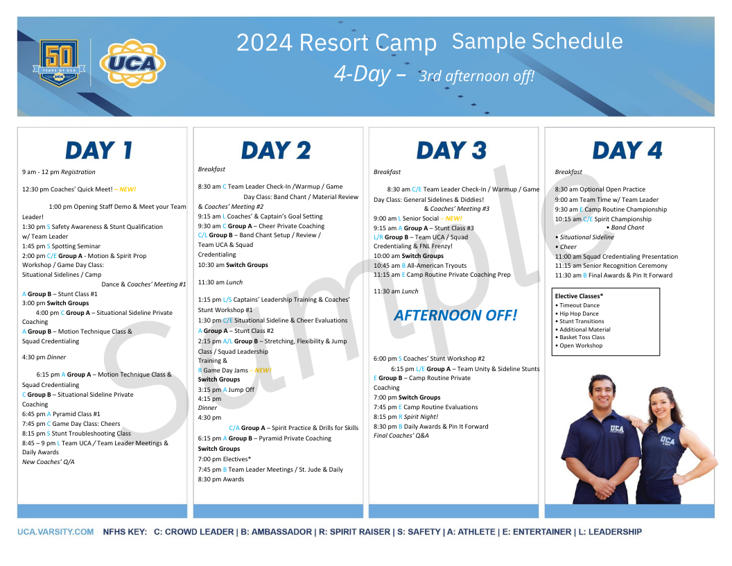 UCA Resort Cheerleading Camp Universal Cheerleaders Association