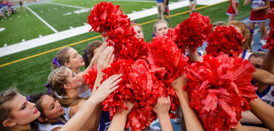 Big pom poms were a must!  Cheerleading pictures, Cheerleader girl,  Cheerleading