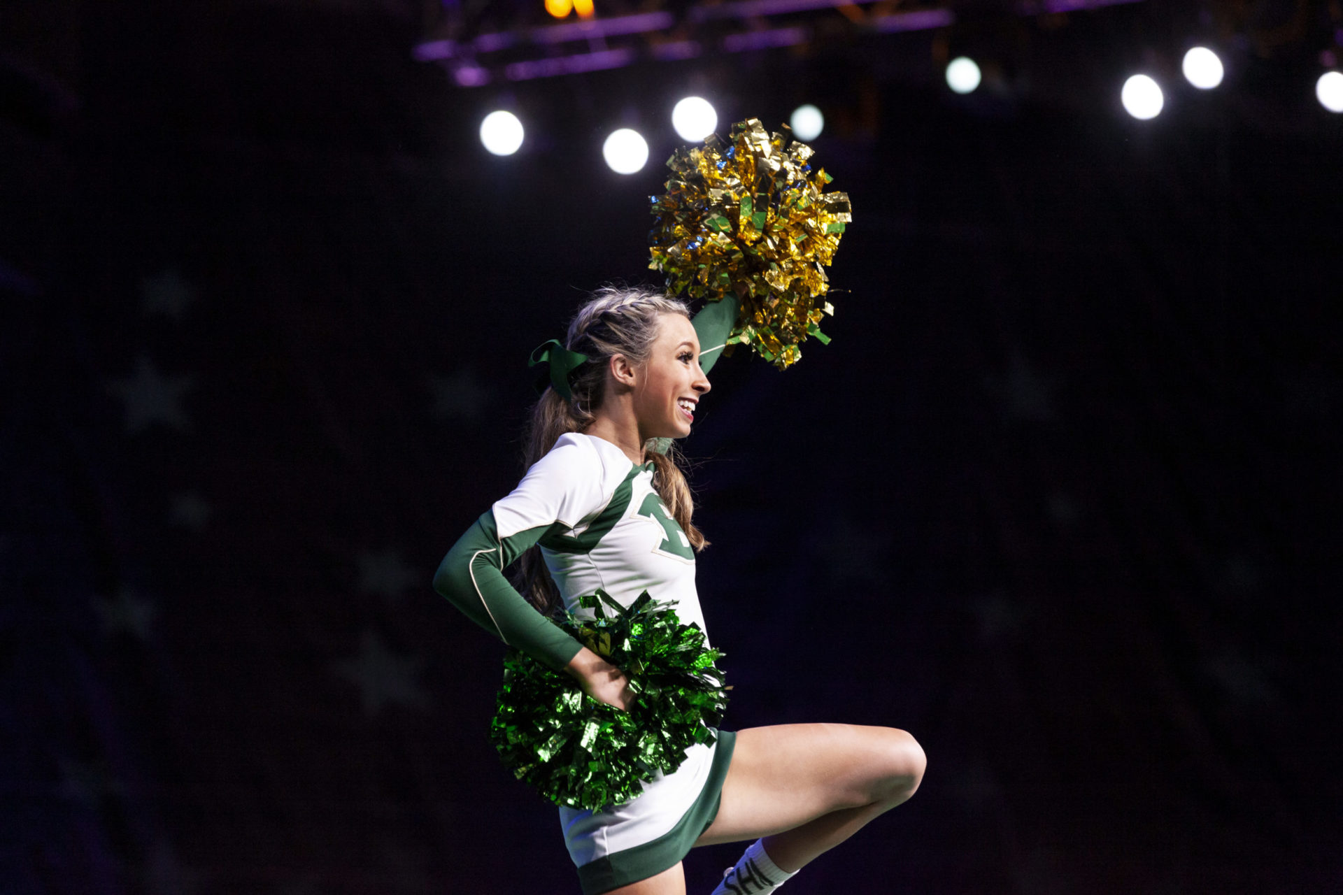 Inspirational motivational affirmation Cheer leader with Pom poms