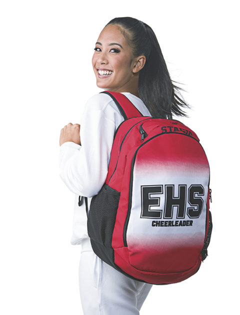 Cheerleading sublimated backpack and accessories from Varsity Spirit