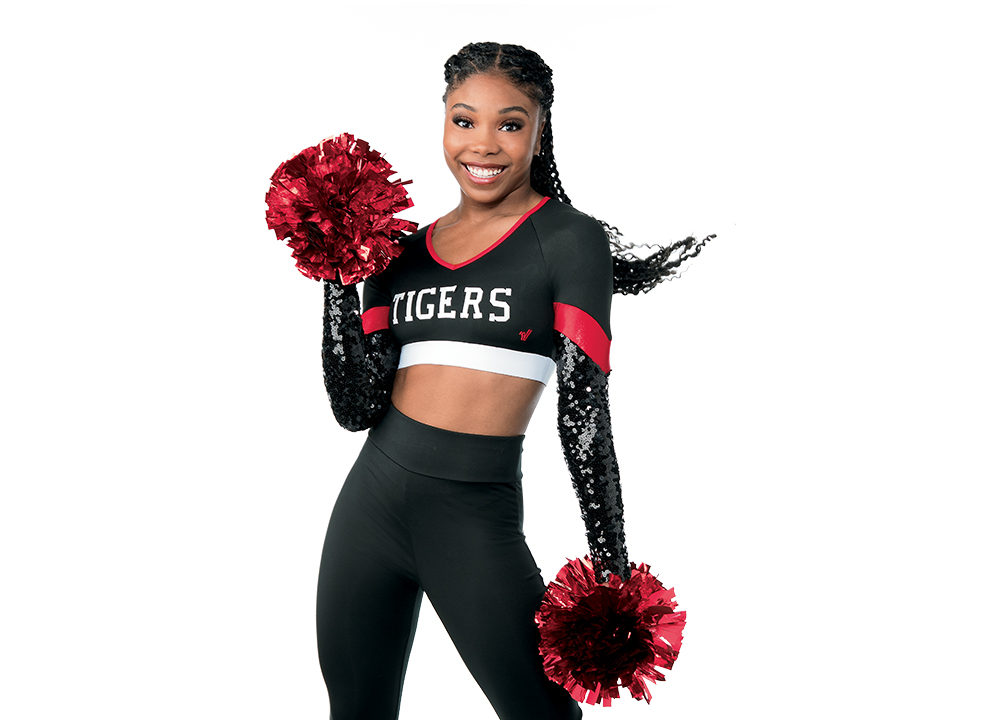 Metallic Cheerleading Poms In Stock  Cheer pom poms, Pom pom, Black and red